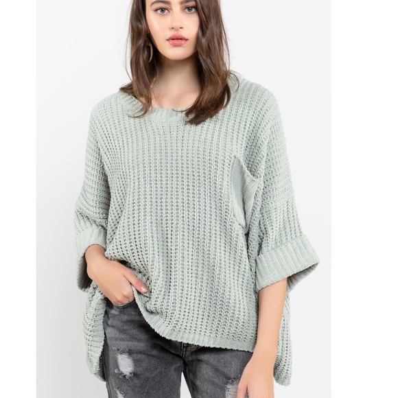 ✨LAST 2 Pink Pocket Chenille pullover sweater top - Picture 5 of 8